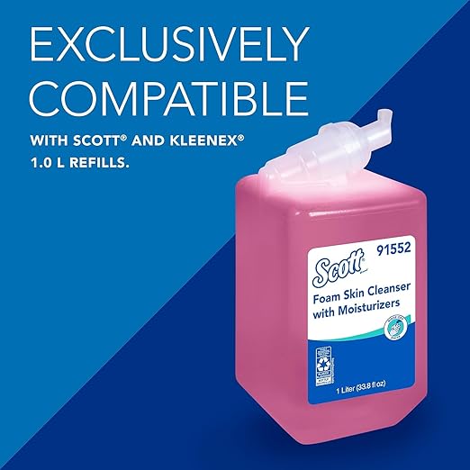 Scott Professional Essential High Capacity Manual Soap and Hand Sanitizer Dispenser (92145), 1.0 L Capacity, Black, Wall Mounted, Commercial Grade, 4.85" x 8.36" x 5.43" (Qty 1)