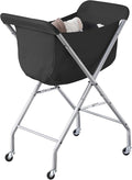 ELYKEN Laundry Cart with Wheels, 32”H Easy Rolling Laundry Hamper with Removable Liner Bag, Sturdy Metal Frame Clothes Basket with 4 Casters and 2 Brakes