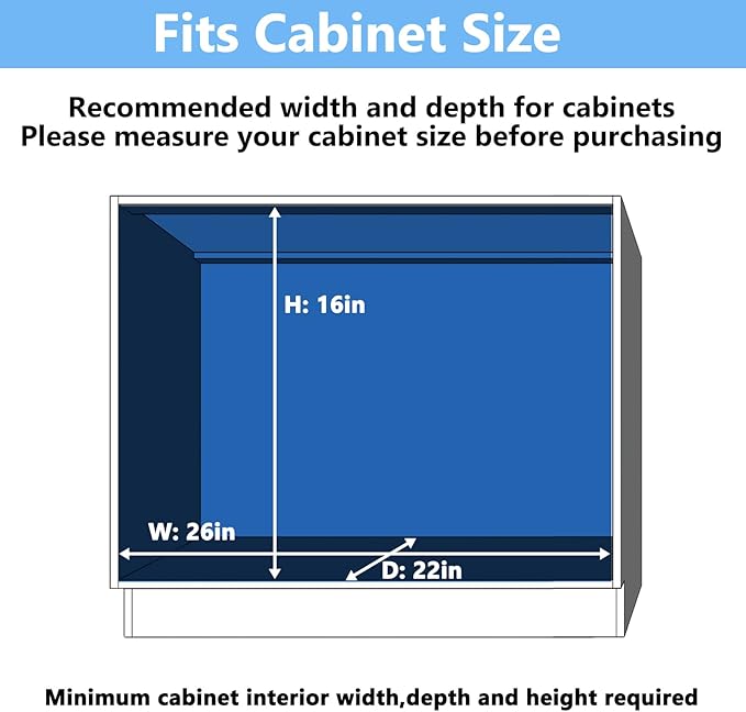 MODCART 2 Tier Individual Pull Out Cabinet Organizer 25½" W x 21½" D, Heavy Duty Cabinet Pull Out Shelves, Slide Out Drawers Organization for Kitchen Cabinets Bathroom