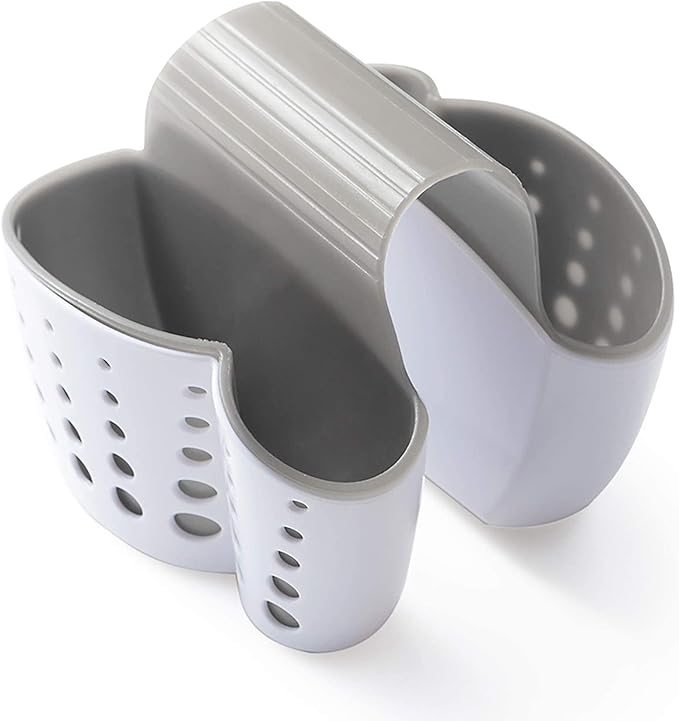 VANVENE Kitchen Sink Shelf Soap Sponge Drain Rack Holder Double Decker Hanging Basket Storage Suction Cup Kitchen Organizer Sink Accessories Wash Dropshipping (2pockets)