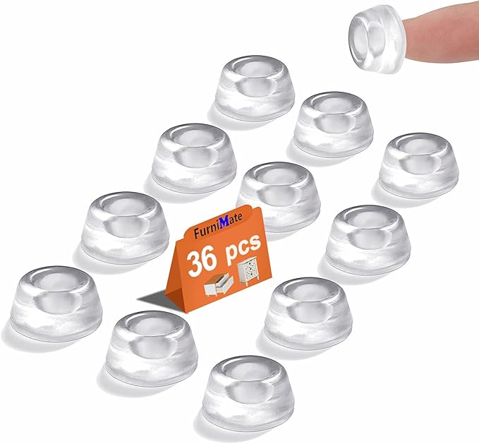 Door Knob Stopper Rubber Wall Protector, Door Knob Bumpers for Wall, 36PCS Small Door Stopper and 20 PCS Bumper Pads, Bumpers Doorstop, Cabinet Door Wall Protector