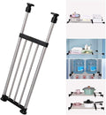 BAOYOUNI Adjustable Closet Shelf Expandable Shelves Tension Rod Hanger Space Saving Storage Rack Organizer Divider for Wardrobe, Cupboard, Kitchen, Bathroom Use, Black, 2 Pack