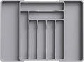 Lifewit Utensil Organizer for Kitchen Drawer, Expandable Cooking Silverware Tray, Adjustable Cutlery Flatware Holder, Plastic Spatula Tools Storage Divider, 13-22.4 x 15", Gray