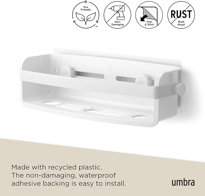 Umbra Flex Modern Bathrrom Caddy Bins, White