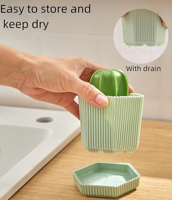 Dish and Pot Cleaning Brush with Holder Kitchen Cleaner Dish Scrub Brushes Dishes Pots Pans Cleaning Tool- 3 Replaceable Brush Heads