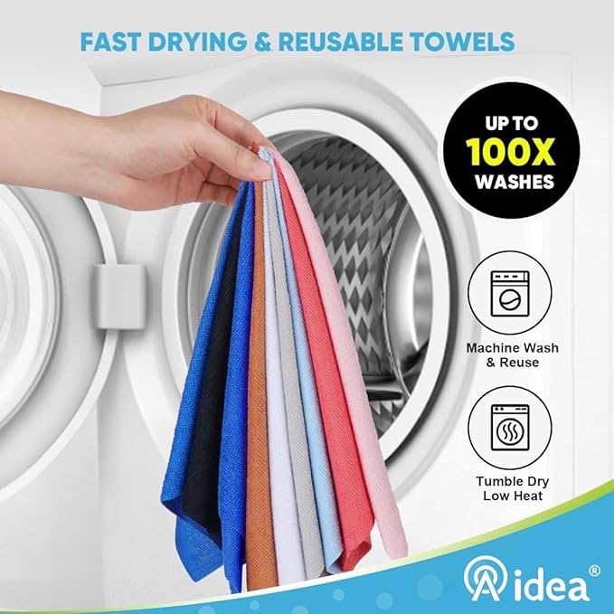 AIDEA Microfiber Cleaning Cloth 330 Sheets(6 Roll), Microfiiber Cloth for Cleaning Car, Reusable Paper Towels, Red Shop Rags Microfiber Towels for Automotive, Mechanic, Workshops, House-11×9"