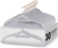Generic 30pck Velvet Hangers - Heavy Duty Black Hangers for Coats, Pants & Dress Clothes - Non Slip Clothes Hanger Set - Space Saving Felt Hangers for Clothing - Black/Gray Hnagers (Gray, 30)