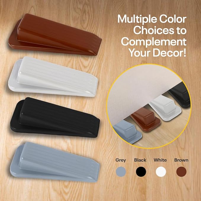 Door Stoppers for Bottom of Door – Rubber Door Stopper Wedge – Pack of 4 – Door Stop – Door Stoppers – Doorstop – Door Wedge – Doorstops for Inside Door – Ideal for Homes, Schools, Offices, Workshops