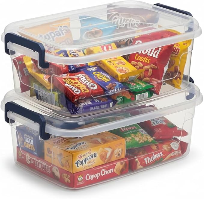 Tribello Small Clear Plastic Storage Bins with Lids, 12-Pack Stackable Plastic Containers for Home Organization – Clear Totes for Closet and Underbed Storage, 5 Quarts