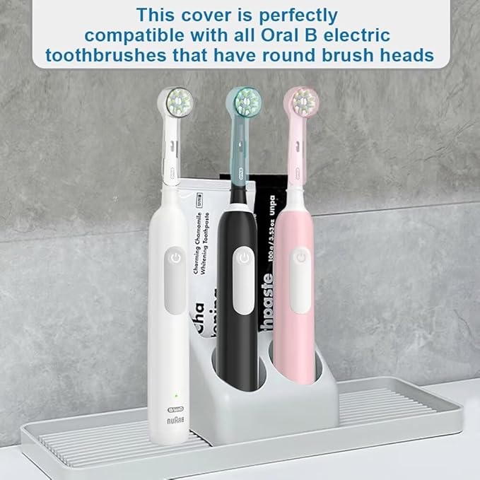 HSYTEK 6 Pack Toothbrush Cover Compatible with Oral-B Braun Replacement Brush Heads, Fit for Oral B Sensitive Gum Care, Floss Action and Pro 500 Electric Toothbrush