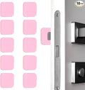 PATIKIL 10Pcs Door Knob Wall Protector, 1.8" Square Silicone Door Stoppers Self Adhesive Handle Bumper Cushion Pad Quiet Wall Protector for Fridge Home Office, Pink(0.4" Thickness)