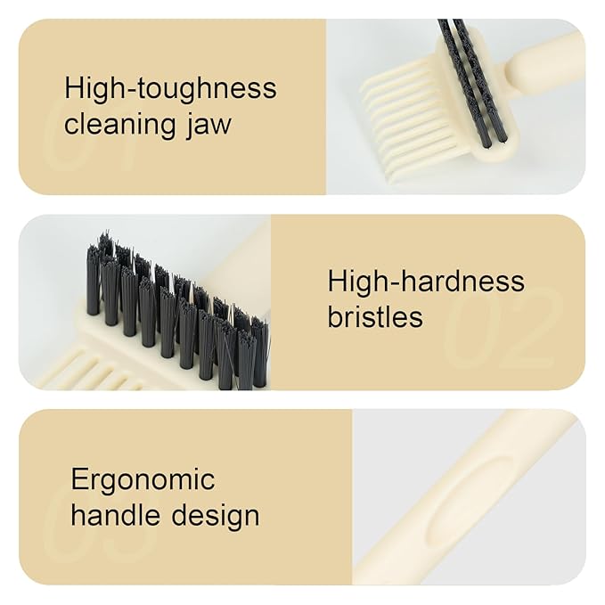 RHOS 2-in-1 Hair Brush Cleaner Tool, Comb Cleaner for Removing Hair and Dust, Ideal for Home, Salon Use (1 Pack - Beige)