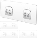 4 Pack Shower Caddy Adhesive Replacement, Strong Adhesive Sticker Hooks for Corner Shower Caddy Bathroom Shelf Basket Soap Dish Hanging Hooks Kitchen Accessories No Drilling