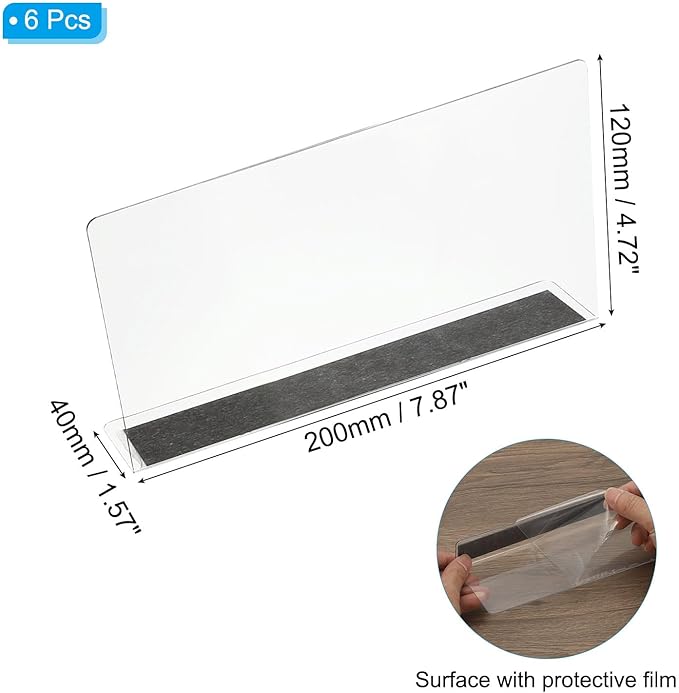 PATIKIL 12 Pack Shelf Dividers for Closet Organization, 7.9x1.57x4.7 Acrylic Magnetic Closets Separator Kitchen Cabinet Shelves Under Bed Blocker for Bedroom Kitchen Office, Clear
