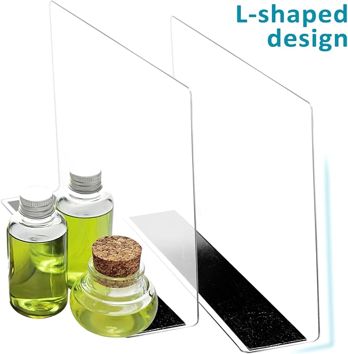 6-Pack L-Shaped PVC Shelf Dividers Transparent Plastic Organizers 9.84X4.72X1.57 Inches for Store Display and Home Shelf Separation Easy Install