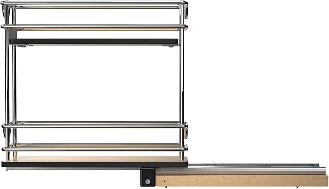 Rev-A-Shelf 3" Pullout Organizer for Cabinets, 2 Tier Narrow Upright Shelf, 5WU2-3N1-1