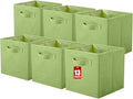 ShellKingdom Storage Bins, Foldable Fabric Storage Cubes And Cloth Storage Organizer Drawer For Closet And Toys Storage, 13 X 13 X 13 INCH, 6 Pack (Green)