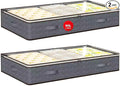 90L Under Bed Storage Containers,2-Pack Closet Organizers and Storage Bins,for Organization and Storage Clothes, Shoes, Blankets & Pillows,Visible Transparent Top Storage Bins with Lids, Grey
