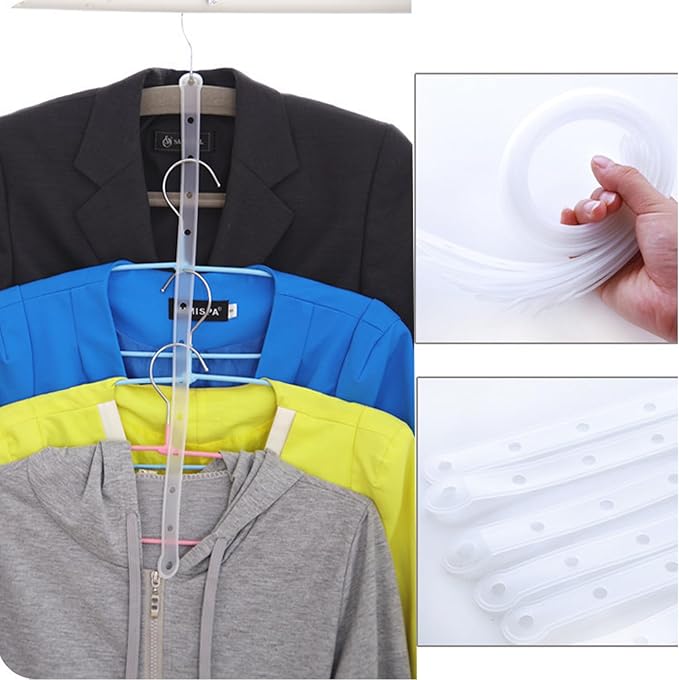 30 Pack Hanger Display Strip Extender Room-Saving 18'' 13 Holes Coordinate Stand Connector Hanger Holder Organizer for Clothes Outfits Closet Retail Stores Suits Coats Pant