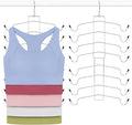 TOPIA HANGER 2 Pack Tank Top Hanger, 8 Layers Bra Hanger Space Saving, Sport Yoga Bras Holder, Closet Organizers and Storage for Camisoles Tank Tops Sports Yoga Bras Swimsuits, Silver CT79B
