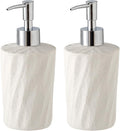 Soap Dispensers 340mL 11.5 OZ, 2 PCS Luxurious Hand Dish Lotion Shampoo Soap Dispenser Jar, Natural Stone Look Soap Pump Bottles for Kitchen Bathroom Countertop (White)