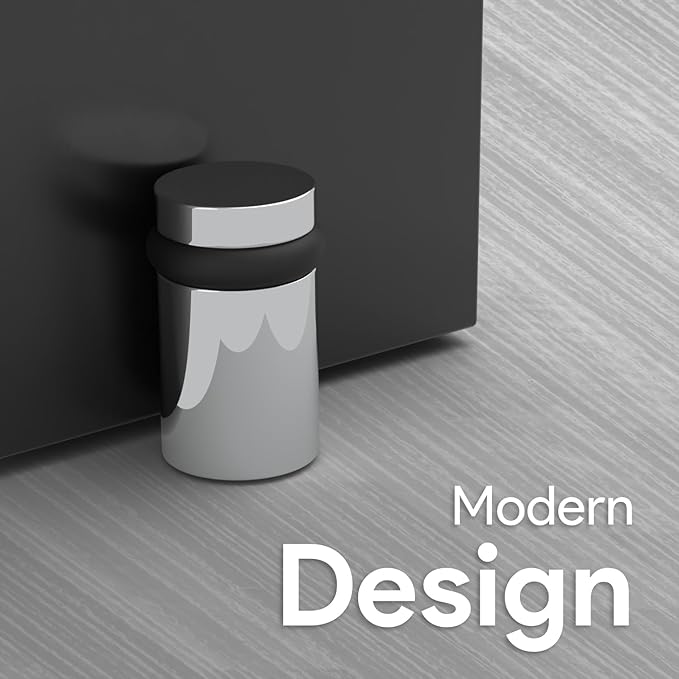 Mega Handles Floor Door Stopper, Quickly Installed Wall Protector, Wall Protectors from Door Knobs, Floor Door Stop with Mounting Hardware Included - Polished Chrome - 2 Inch