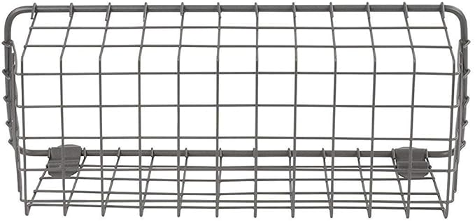 Spectrum Small Wire Wall Basket Industrial Gray Rustic Wall Bin, Vintage Wire Basket Wall Mount Organizer Wall Mount Hanging Wire Caddy, Modern Wire Basket for Versatile Wall Mount Storage