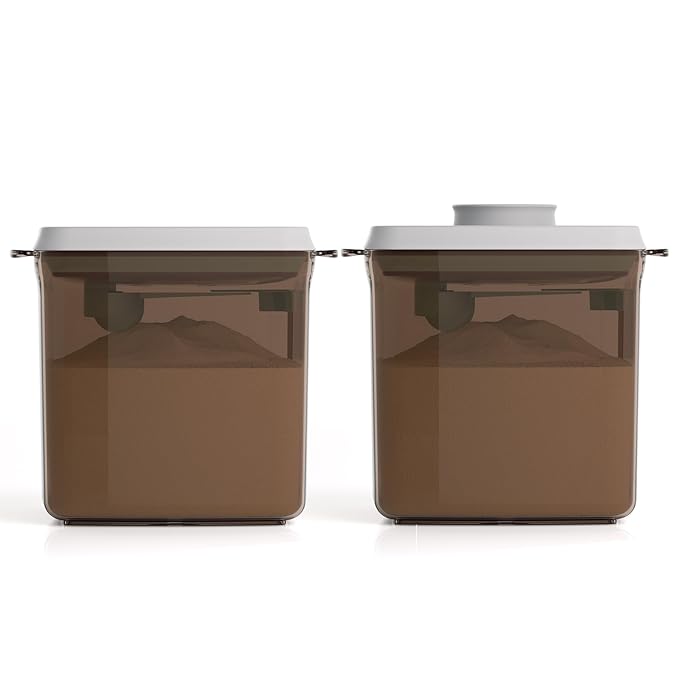 Formula Container for Home 1700ml - 2 Pack Baby Formula Dispenser Pop Up Milk Powder Container, 21OZ, 1.32LB, 600g, Brown