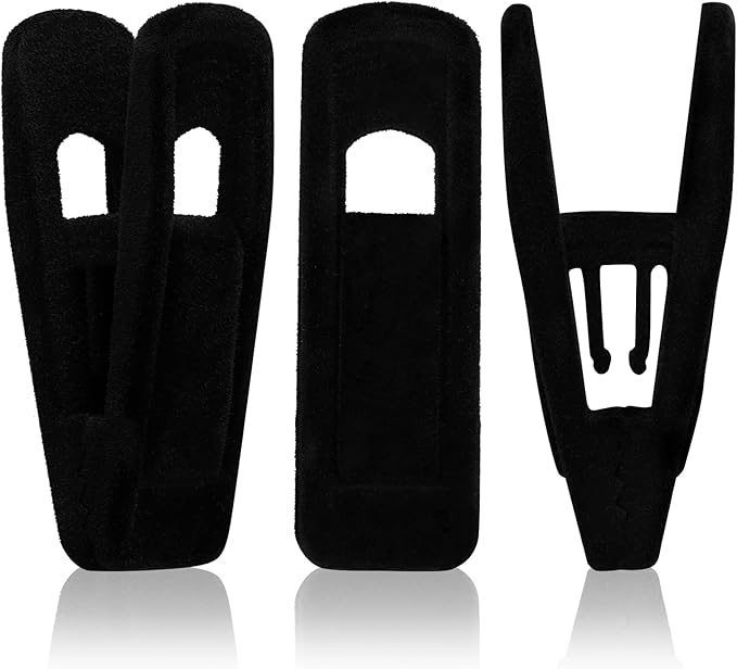Tinfol 50pc Velvet Hanger Clips, Black Strong Finger Flocked Clips, Large Opening Clip Clothes Pin, Pants Hangers Clip for Thin Clothes Hangers