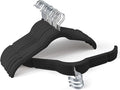 Sishynio Premium Velvet Hangers 30 Pack - Space-Saving Closet Organizer for Clothes, Non-Slip Flocked Design, Ideal for Shirts and Coats (Black)