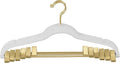 Simplify 6 Pack Velvet Hangers with Clips | Skirt and Pants | Slim Space Saving | Closet Organization | Non-Slip | Prevent Creases | Swivel Neck | Durable | White