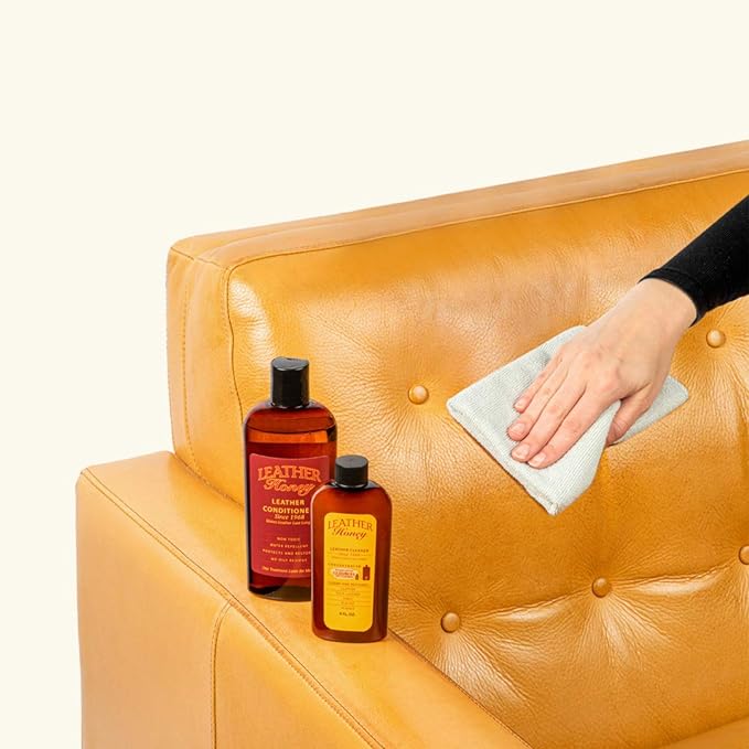Leather Honey Lint-Free Application Cloth: Microfiber Cloth for Use with Leather Conditioner and Cleaner. Made in The USA Since 1968 (Pack of 2)