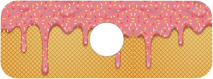 Ice Cream Waffle Cherry Flavor Yummy Summer Dessert 15" X 5.5" Kitchen Sink Splash Guard Faucet Faucet Guard Draining Mat Sink Splash Guard Faucet Kitchen Bathroom