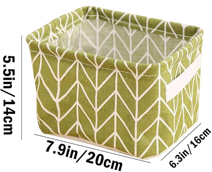 Mini Storage Basket（Pack of 5）- Blend Storage Bins for Makeup, Book, Baby Toy,8x6x5.5 inch Home Decor Canvas Organizers Bag 8x6.3x5.1 inch