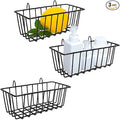 3 Pack Wire Baskets,Wall Grid Panel Hanging Wire Basket,Wall Storage and Display Basket for Cabinet & Pantry Organization and Kitchen,Bathroom,Bedroom Storage