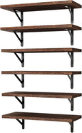 YGEOMER 16.5 Inch Floating Shelves for Wall, Farmhouse Wall Shelves for Bedroom, Bathroom Storage, Living Room and Kitchen Decor (Set of 6 Brown)