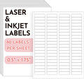 0.5" x 1.75" Return Address Labels, 3200 White Printable Shipping Labels, 40 Sheets, Compatible with Laser & Inkjet Printers, Self-Adhesive Stickers for Mailing & Organization