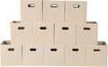 Fabric storage bins Cubes, Fabric Cube Organizer with Handle, Foldable Cube Bins for Cloth or Accessary Storage, 11x11x11, Set of 12, (Creamy White)