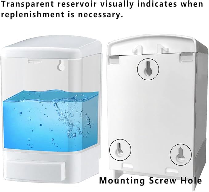 Manual Soap Dispenser Bathroom Kitchen Wall Mounted Commercial Soap Dispenser for Liquid Containers Shampoo Gel Chamber Plastic - (33.8 oz) 1000ml