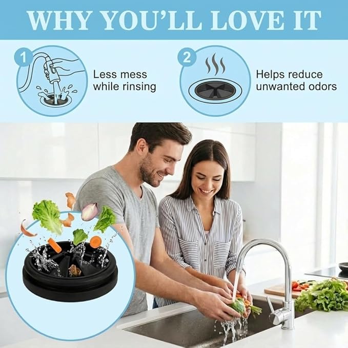 Garbage Disposal Splash Guard, 3 3/8" Upgraded for InSinkErator Evolution Series QCB-AM Sink Baffle Drain Insert, Kitchen Sink Splash Guard Sink Stopper Removable Garbage Disposer