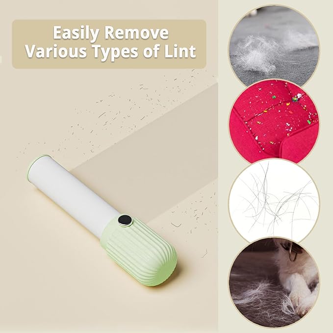 Sgdazo Compact Lint Roller with 150 Sheets - Portable Pet Hair Remover for Clothes, Furniture, and Travel Essentials Household Use, 1 Handle+5 Roller Refills (Green)