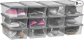 Party Club of America 6 Quart Latching Storage Box,Plastic Clear Storage Bins With Lids Stackable (Grey, 12 Pack)