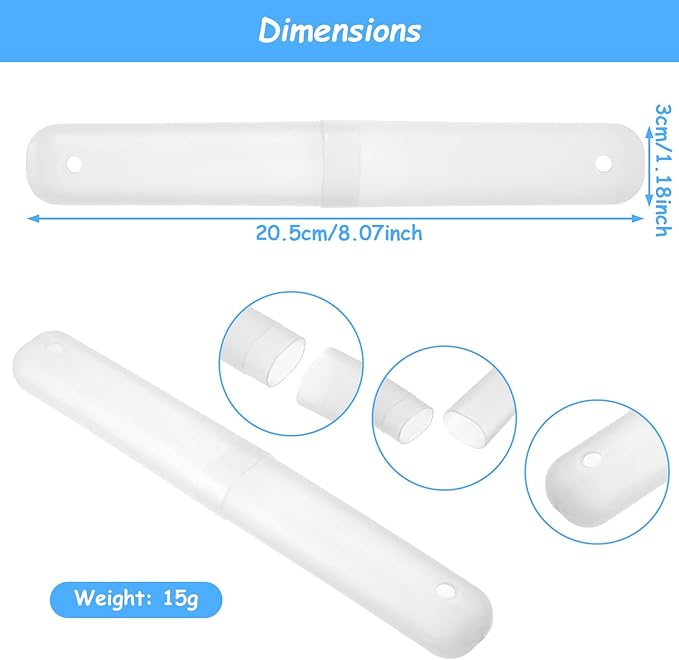 PercyEffie 60pcs plastic toothbrush holder clear toothbrush holder with cover bulk dustproof tooth brush Case Cover Protector plastic tooth brush holders for Travel Trip Camping Toothpaste Covers
