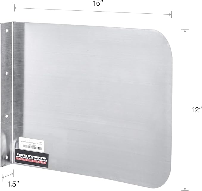 DuraSteel Stainless Steel Splash Guard for Sink & Fryer - 15" x 12" Wall Mount Shield for Deep Fryer Splash Guard Commercial - Stove Oil Splatter Protection Screen for Kitchen Area Safety & Hygiene