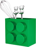 Magnetic Basket Organizer for Fridge - Lego-Style ABS Plastic Storage Box,No Drill Design for Kitchen Counter, Microwave & Whiteboard, Holds Up to 3.5 lbs (Green)