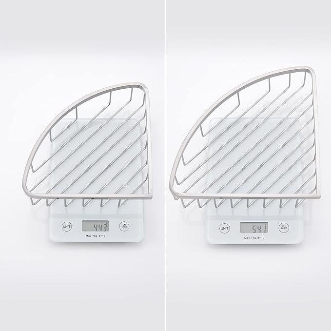 GORDEE [2 Pack] Corner Shower Caddy Organizer, SUS304 Stainless Steel Heavy Duty Rust-Proof Shelf Shampoo Holder, Wall Mounted Storage Rack for Bathroom Kitchen, Brushed Nickel