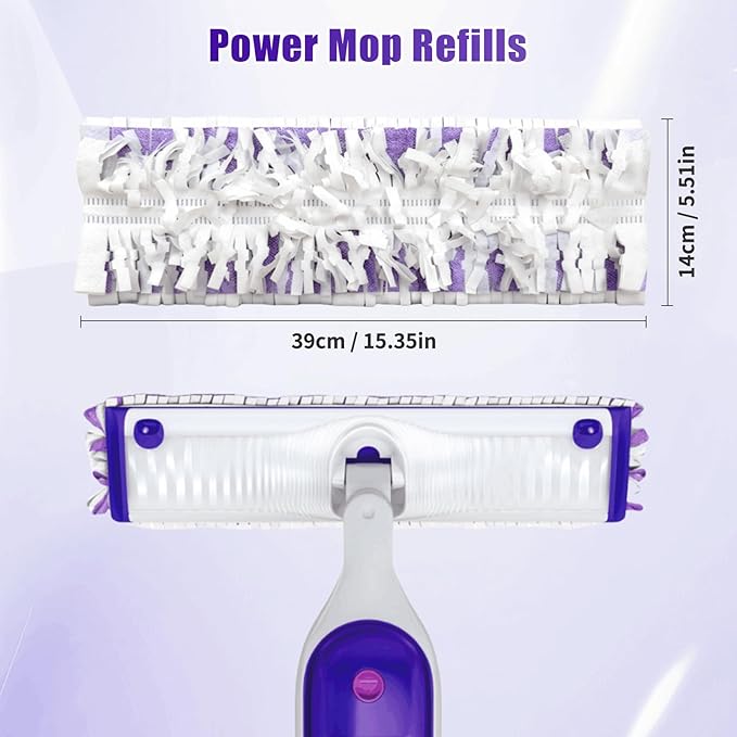 40 Pack Disposable Mopping Pads Refills for Swiffer PowerMop Multi-Surface & Wood Mops, Spray Clean Pads Replacement for Floor Cleaning（Purple Without Handle）
