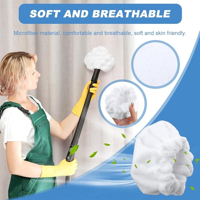 Bibabala Microfiber Cloths for Steam Cleaner, Microfiber Bonnet Steam Mop Pads, Universal Reusable Cleaning Pads Fits for The Triangular Brush Tool,Steam-Cleaner Accessories(10 Pack)