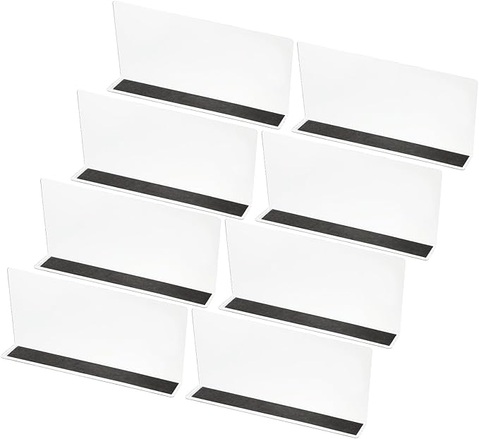 PATIKIL 8 Pack Shelf Dividers for Closet Organization, 9.9x1.6x4.8 Acrylic Magnetic Closets Separator Kitchen Cabinet Shelves Under Bed Blocker for Bedroom Kitchen Office, Clear