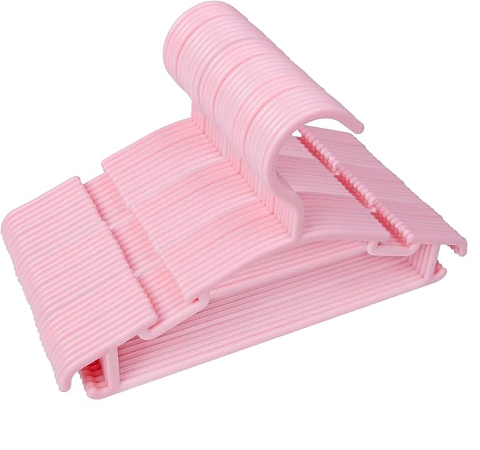 GoodtoU Pink Baby Hangers, 60 Pack Kids Clothes Hangers for Small Childrens Girl Infant Child Baby Clothes Hangers for Closet